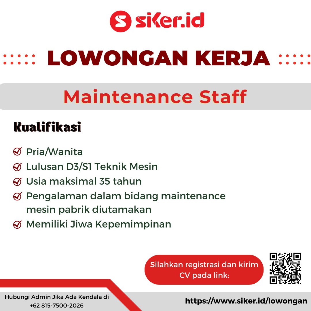 Maintenance Staff - PT Bisnis Rakyat Indonesia